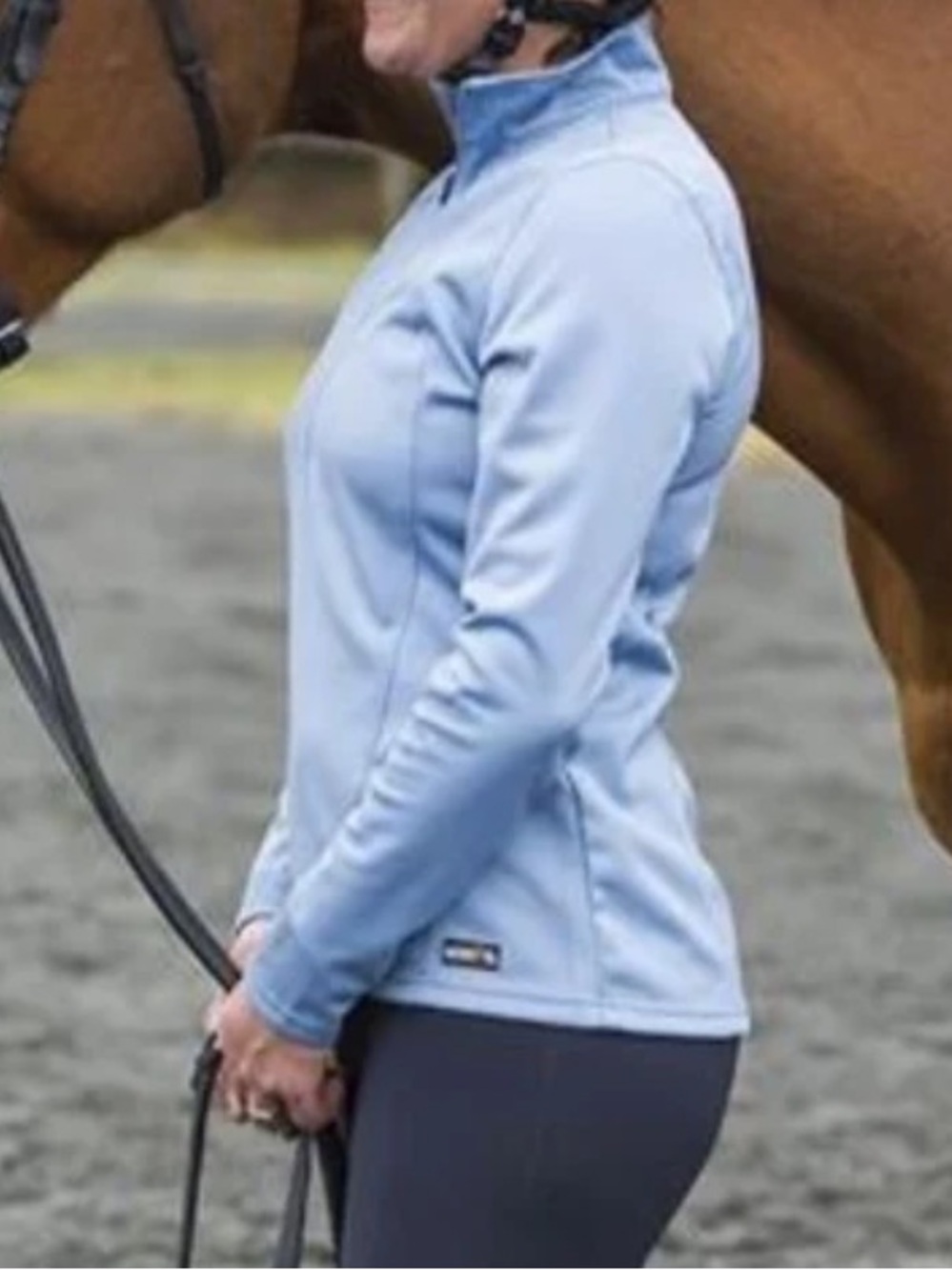 Kerrits Equestrian Chill Chaser Zip Neck Thermal Waffle Knit Pullover Size XL